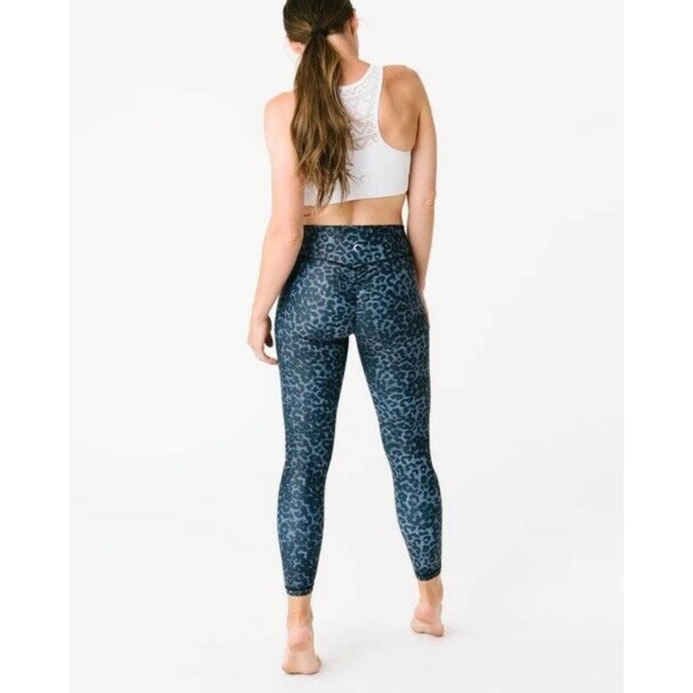 ZYIA Blue Leopard Print High-Waist Leggings